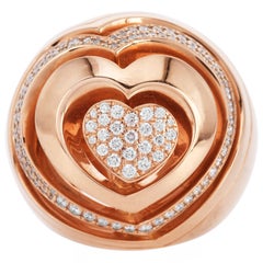 Chopard L.U.C. Diamond Heart 18k Pink Gold Dome Cocktail Ring