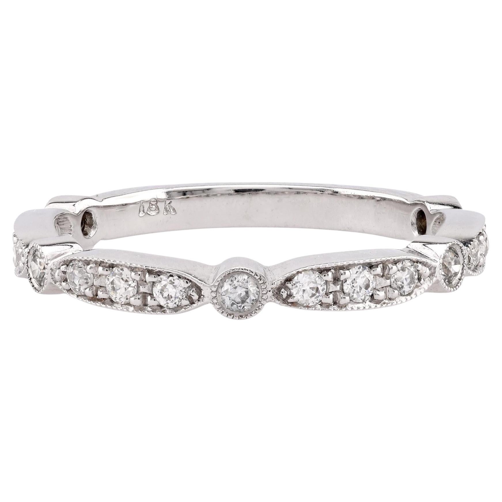Modern Diamond 18K White Gold Eternity Ring