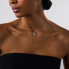 Modern diamond 18k white gold necklace