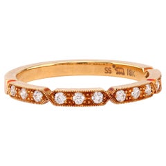Bague d'éternité moderne en or jaune 18 carats avec diamants