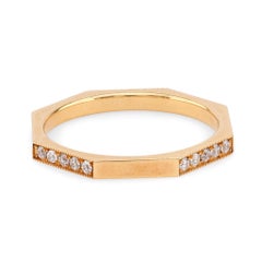 Anello eternità moderno con diamante in oro giallo 18 carati