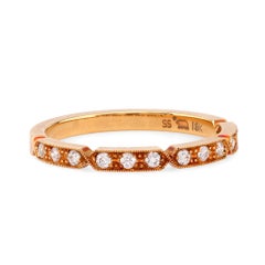 Bague d'éternité moderne en or jaune 18 carats avec diamants