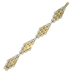 Modernes Diamant A Link Armband aus 18k Gelbgold