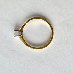 Modern Diamond an 18 Carat Gold Solitaire Ring