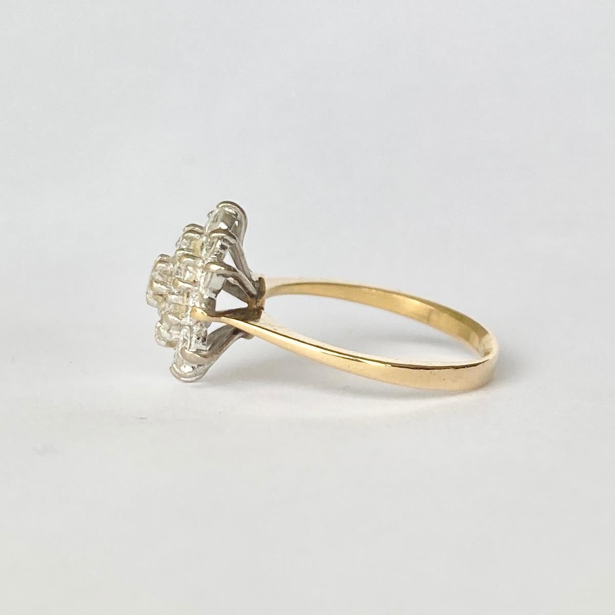 modern diamond cluster ring