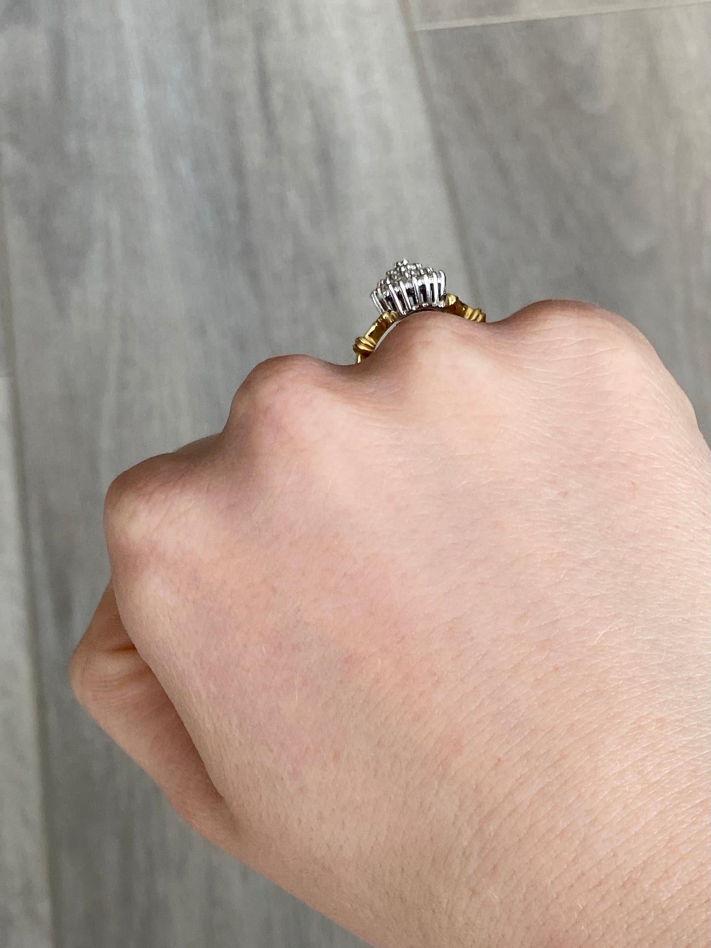 18 carat gold diamond cluster ring