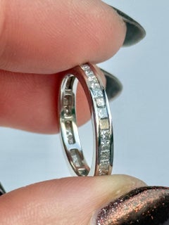 Modern Diamond and 18 Carat White Gold Eternity Ring