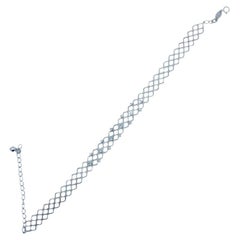 Modern Diamond and 18K White Gold Collar