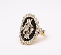 Georgian Revival Diamond and Enamel Tulip Ring in Georgian Style
