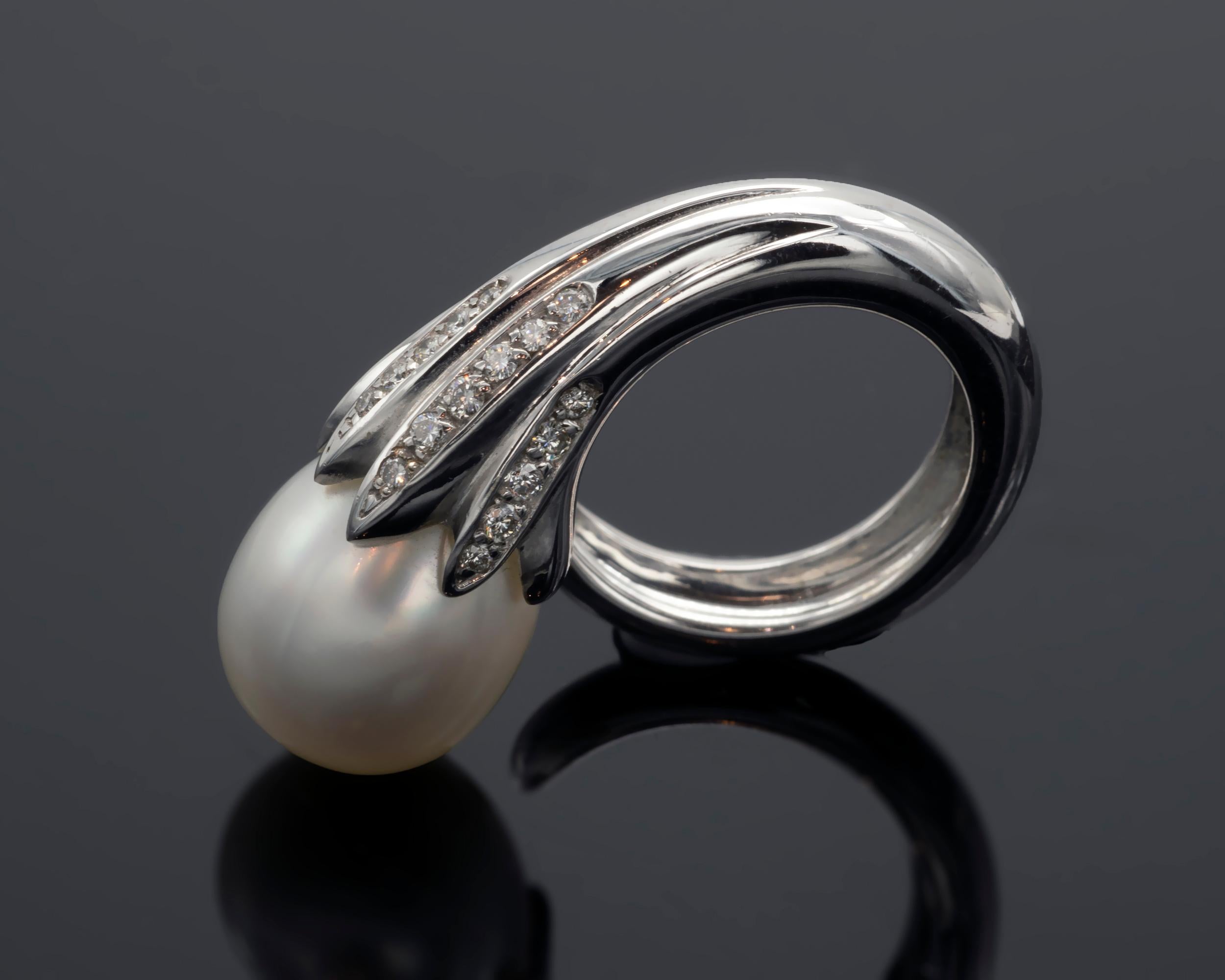 modern pearl ring