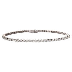 Modern Diamond and Platinum Line Bracelet, 1.92 Carats