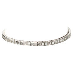 Modern Diamond and Platinum Line Bracelet, 8.40 Carats