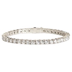 Modern Diamond and Platinum Line Bracelet, 9.90 Carats