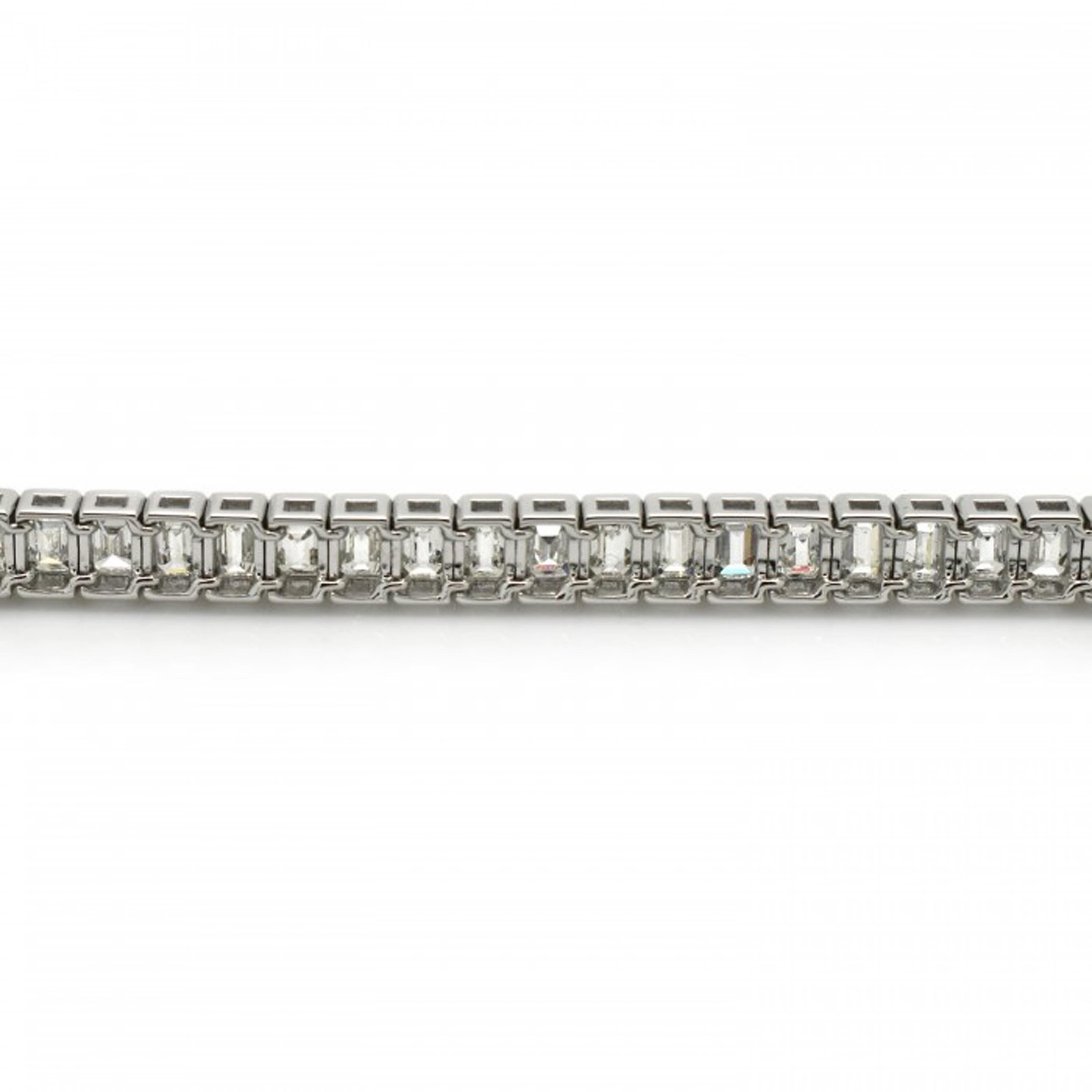 Women's or Men's Modern Diamond and Platinum Line Bracelet