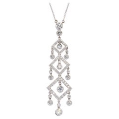 Modern Diamond and Platinum Pendant, 2.73 Carats