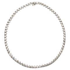 Modern Diamond and Platinum Rivière Necklace, 25.00ct