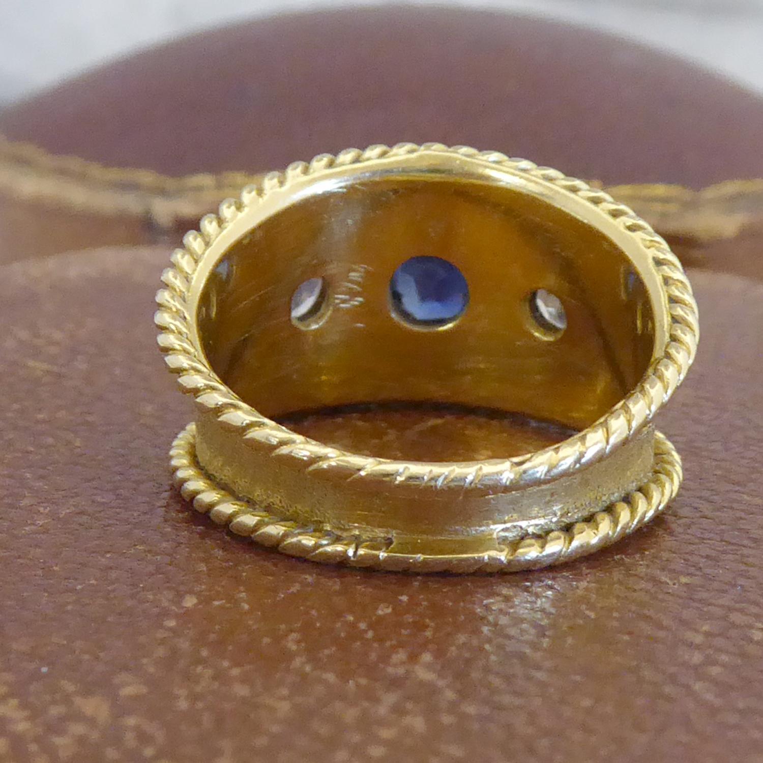 Modern Diamond and Sapphire Byzantine Style Ring 1