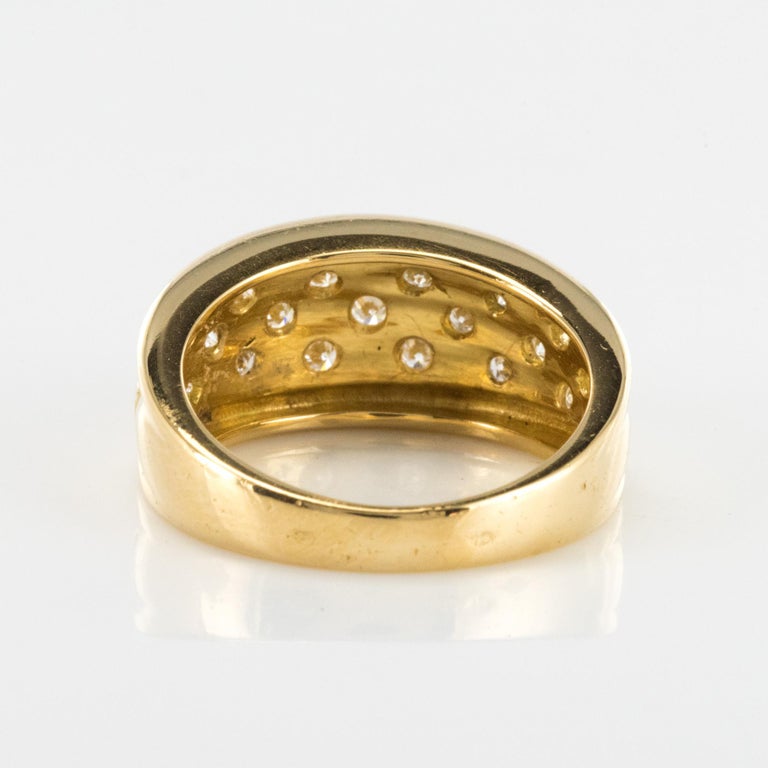 Modern Diamond and Yellow Gold Braid Bangle Ring For Sale at 1stdibs