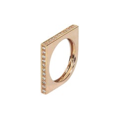 Modern Diamond Band in 18 Karats Rose Gold Stackable Wedding Ring