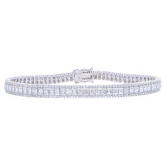 Modern Diamond Bracelet 6.20 Carats 390 Diamonds 18K Gold