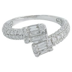 Modern Diamond Bypass Band Ring In 14 Karat White Gold