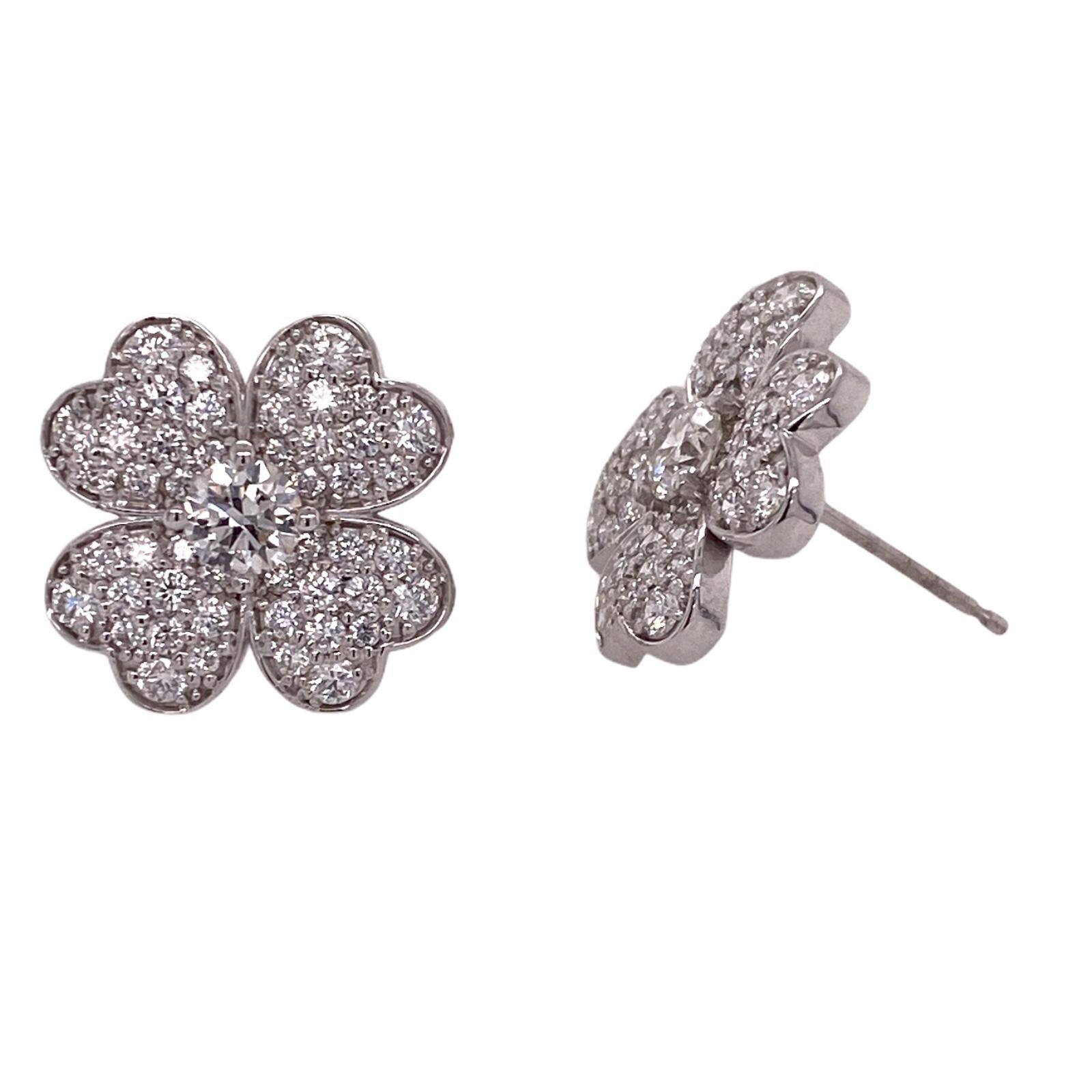 clover diamond earrings
