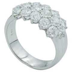 Estate Diamond Cluster Stackable Ring ~1.92ctw 18 Karat White Gold Modern Size 6