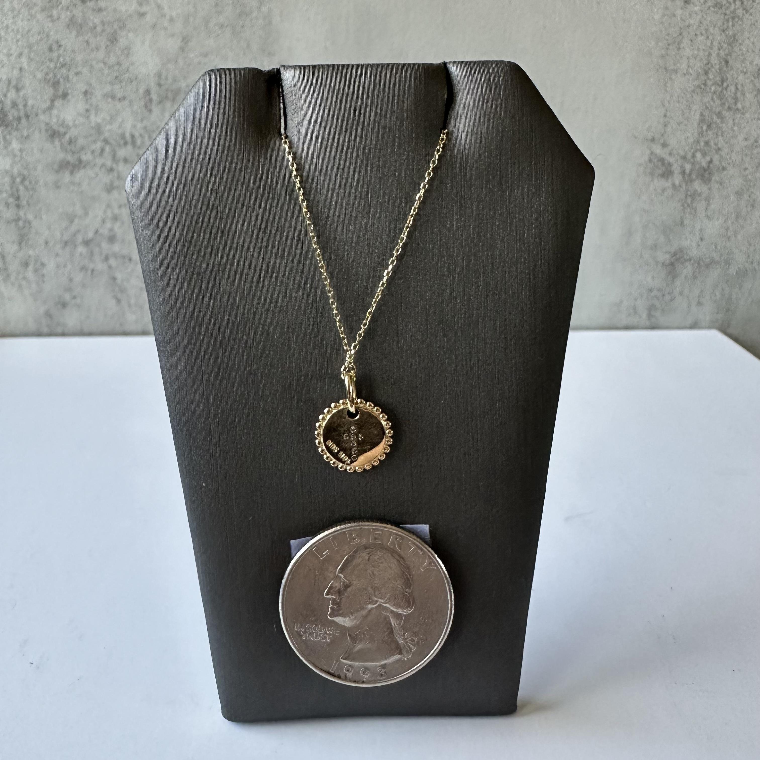 Taille simple Collier moderne à disques croisés en or jaune 10 carats, réglable, neuf en vente
