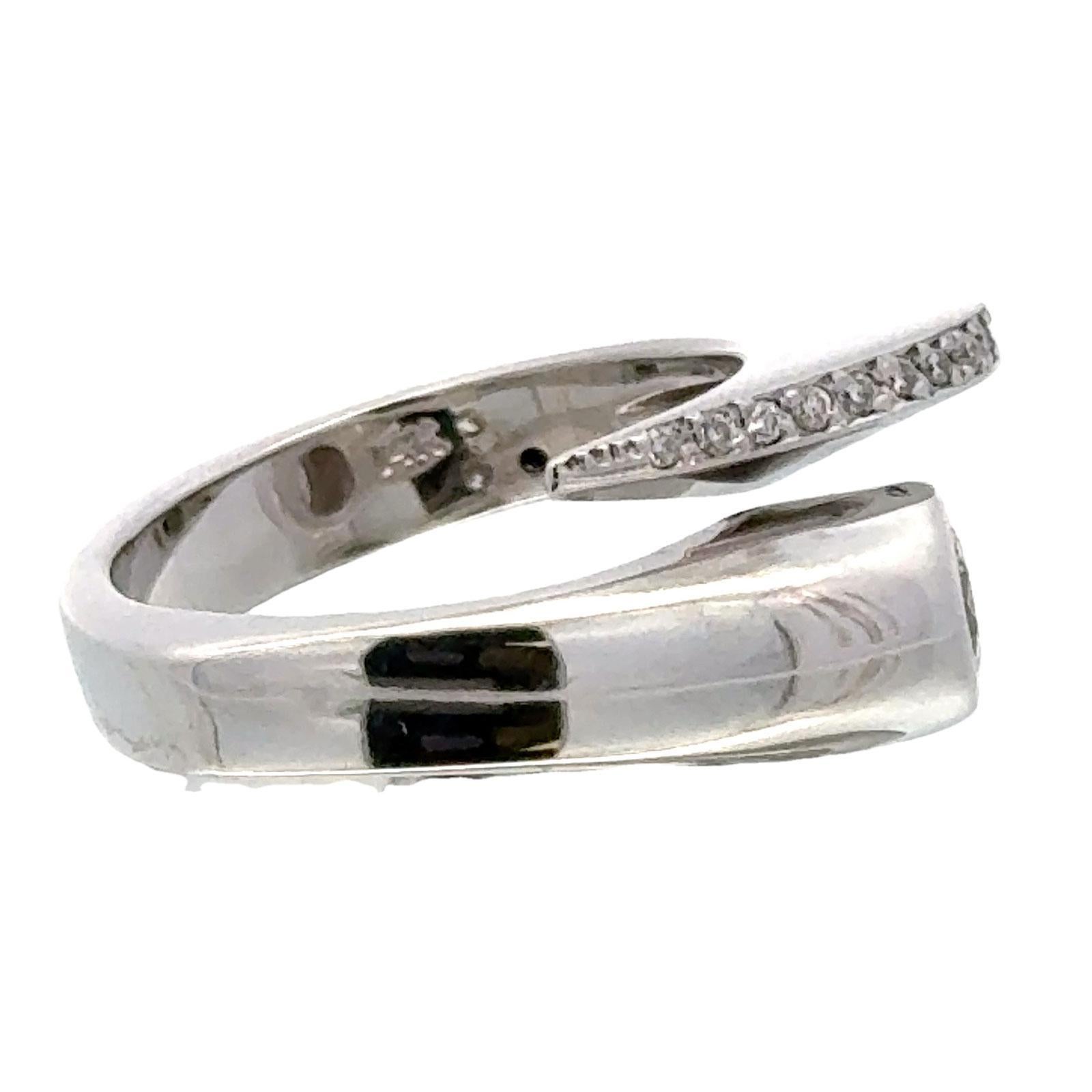 Modern Diamond Dome Crossover 14 Karat White Gold Ring 1