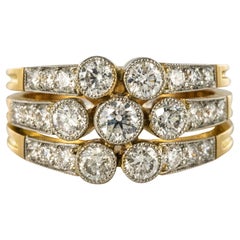 Modern Diamond Gold 3-Band Ring