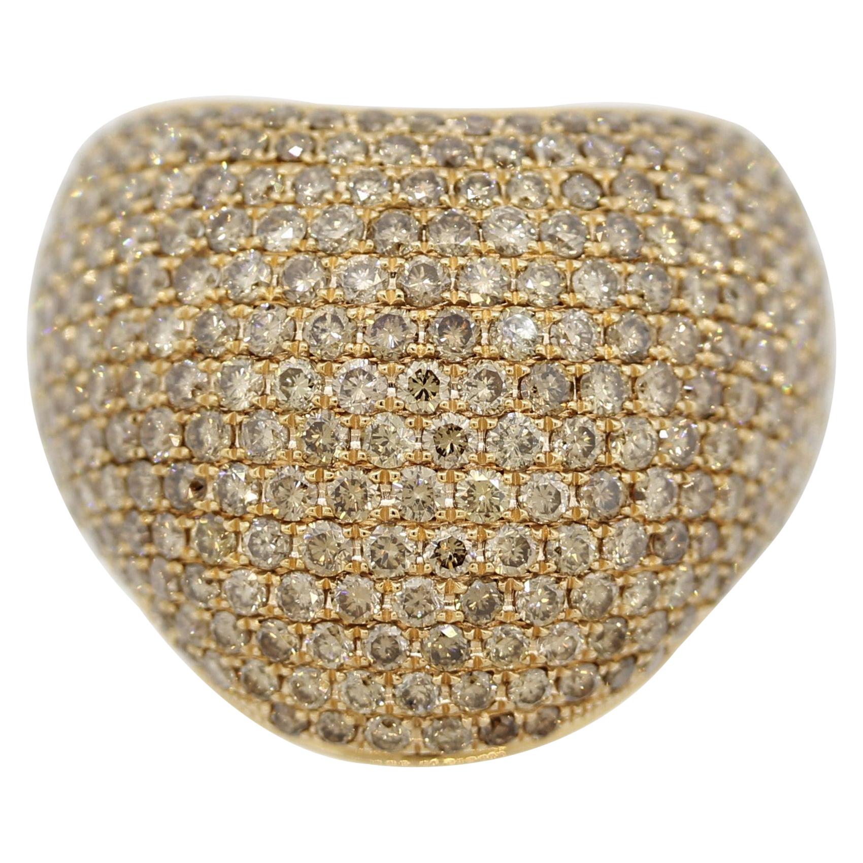 Modern Ladies White Gold Diamond Cocktail Ring For Sale at 1stDibs