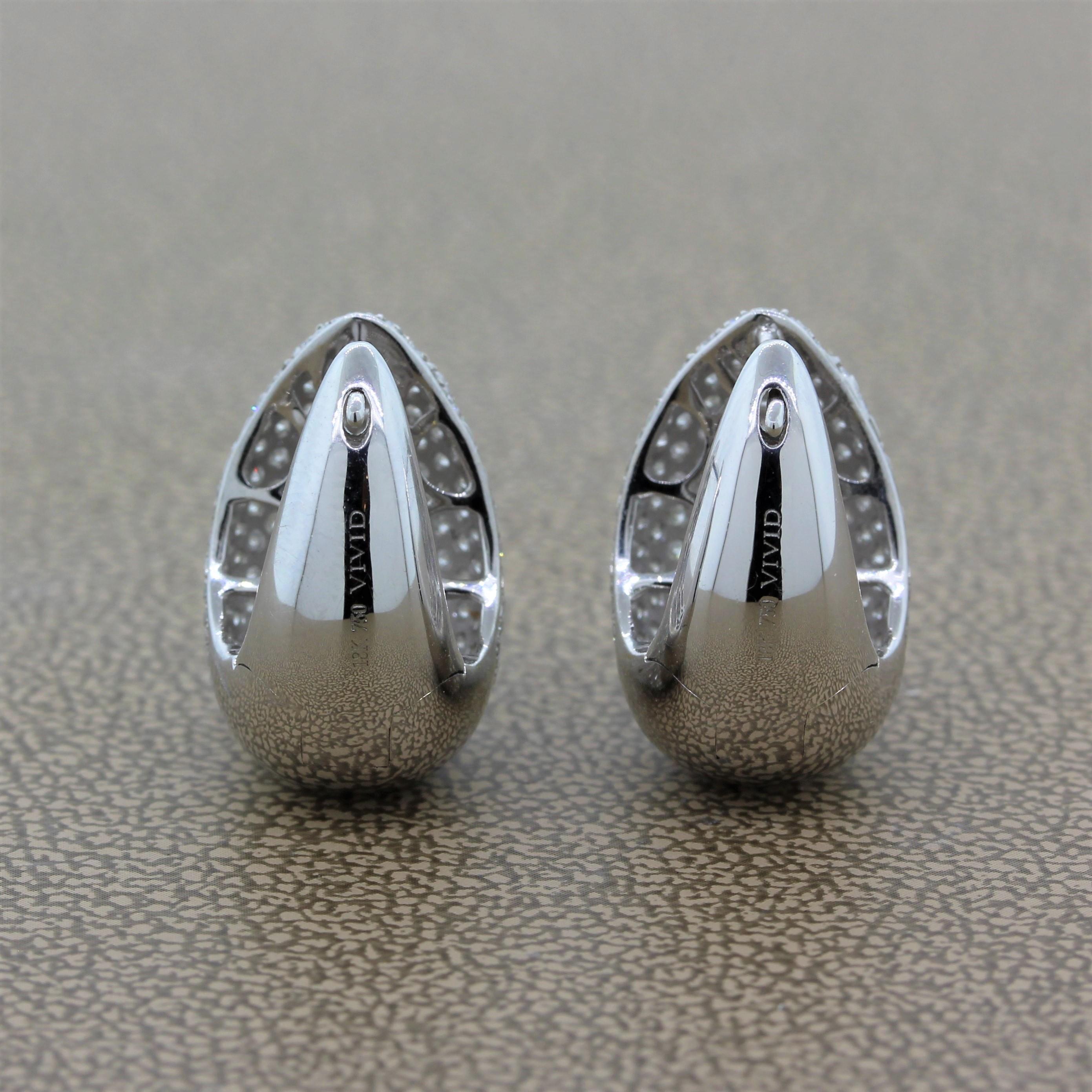 Modern Diamond Gold Earrings For Sale 1