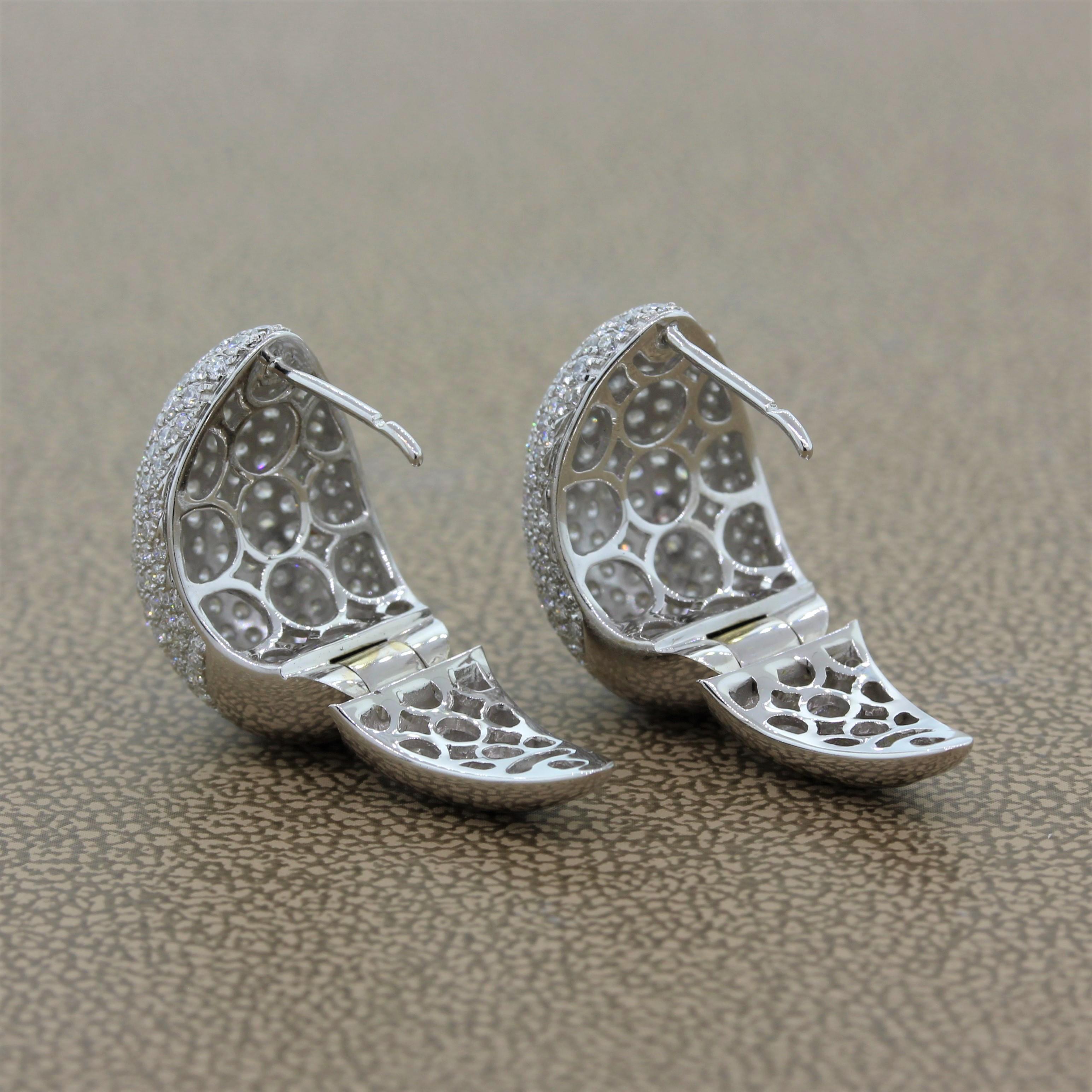 Modern Diamond Gold Earrings For Sale 2