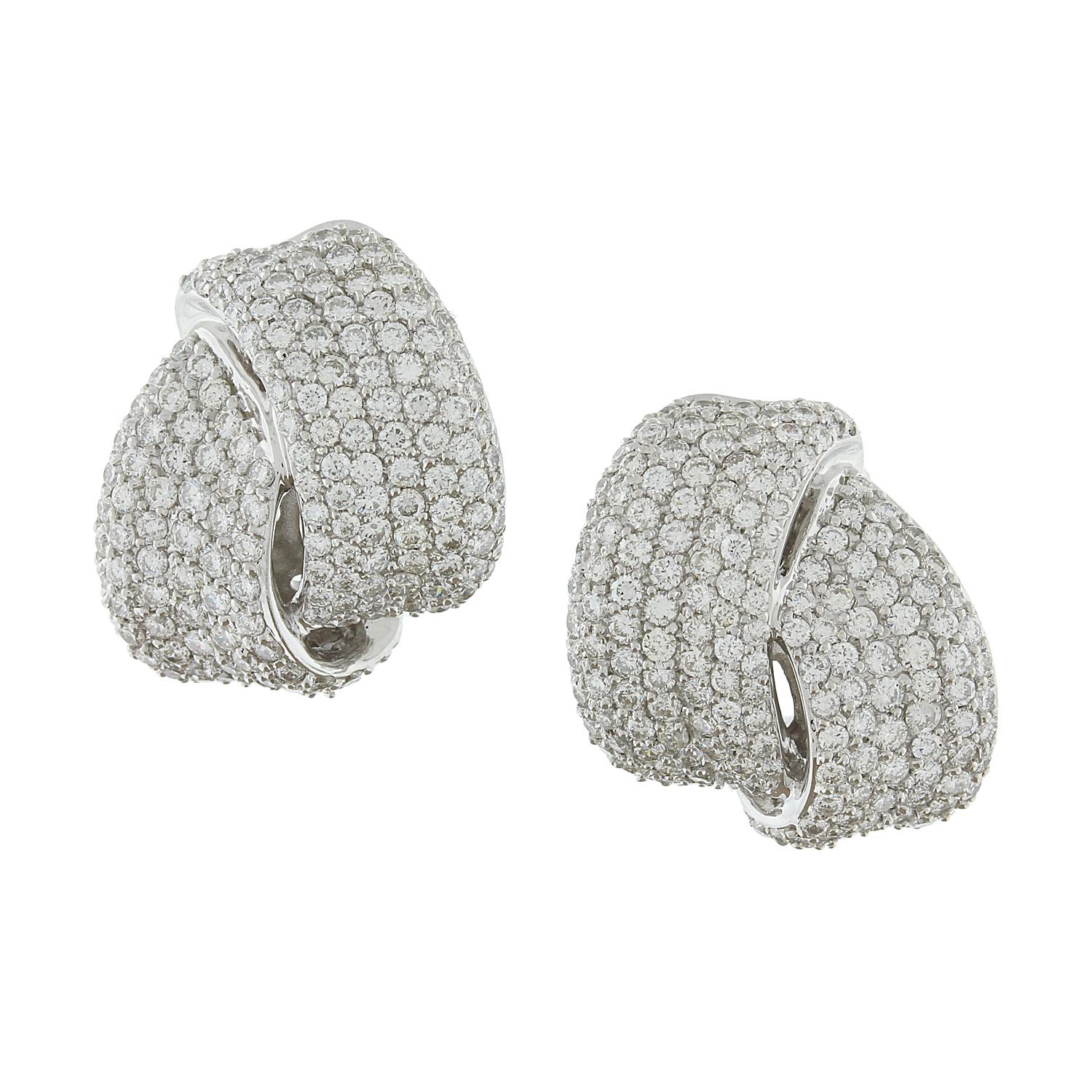 Modern Diamond Gold Earrings For Sale