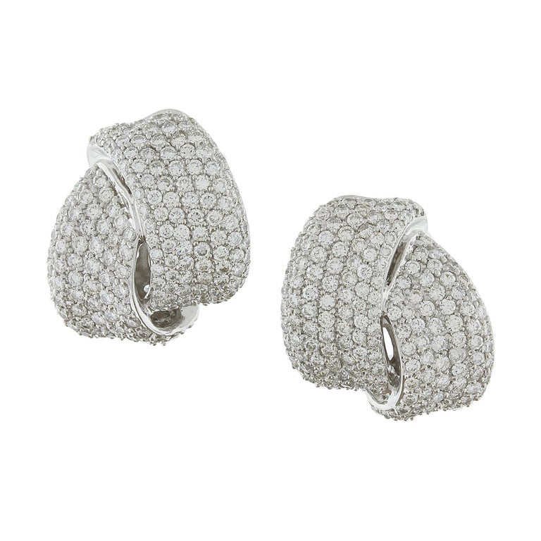 Modern Diamond Gold Earrings For Sale at 1stDibs