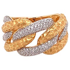 The Moderns Link Ring-Band en or avec diamants