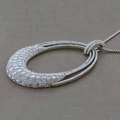 Rose-cut Diamond 18k White Gold Pendant Necklace