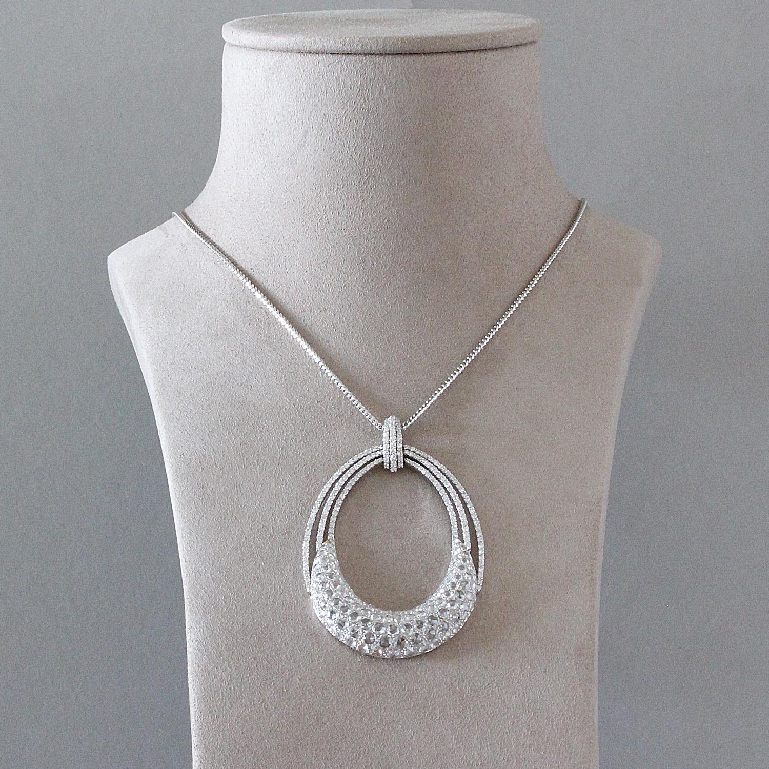 modern diamond pendant necklace