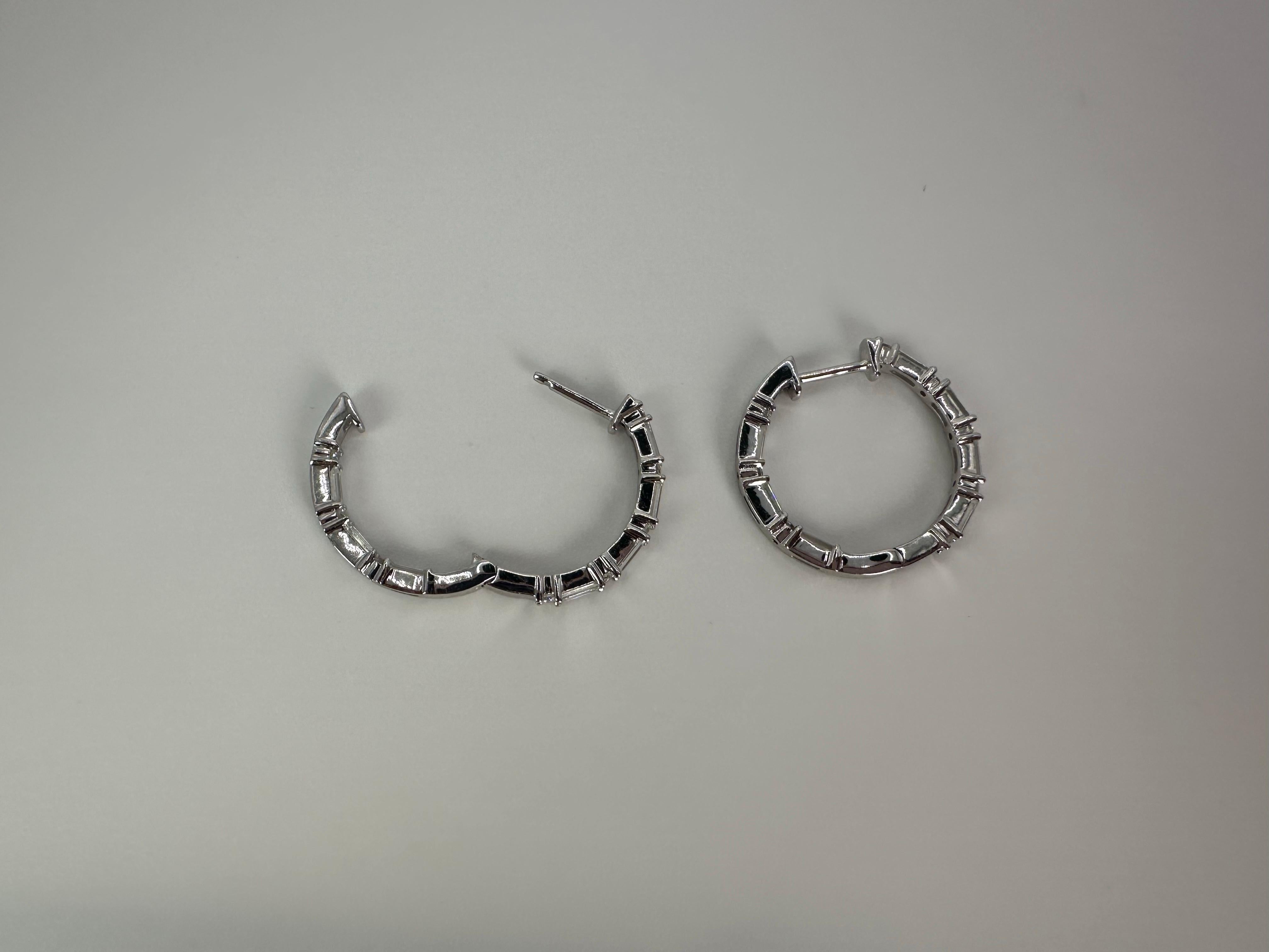 The Moderns boucle d'oreille diamant boucle d'oreille diamant taille émeraude or 14KT en vente 5