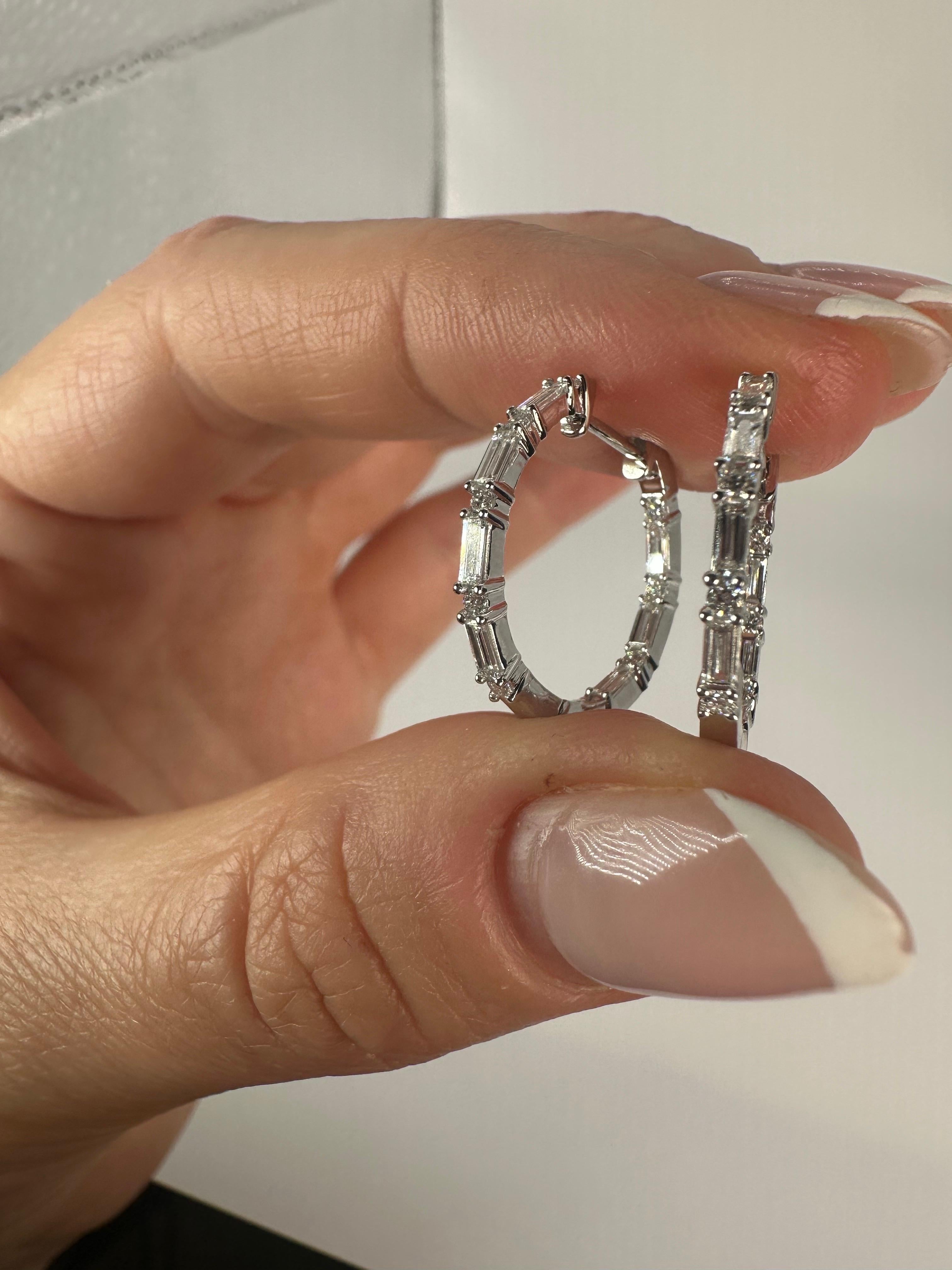 The Moderns boucle d'oreille diamant boucle d'oreille diamant taille émeraude or 14KT Neuf - En vente à Jupiter, FL