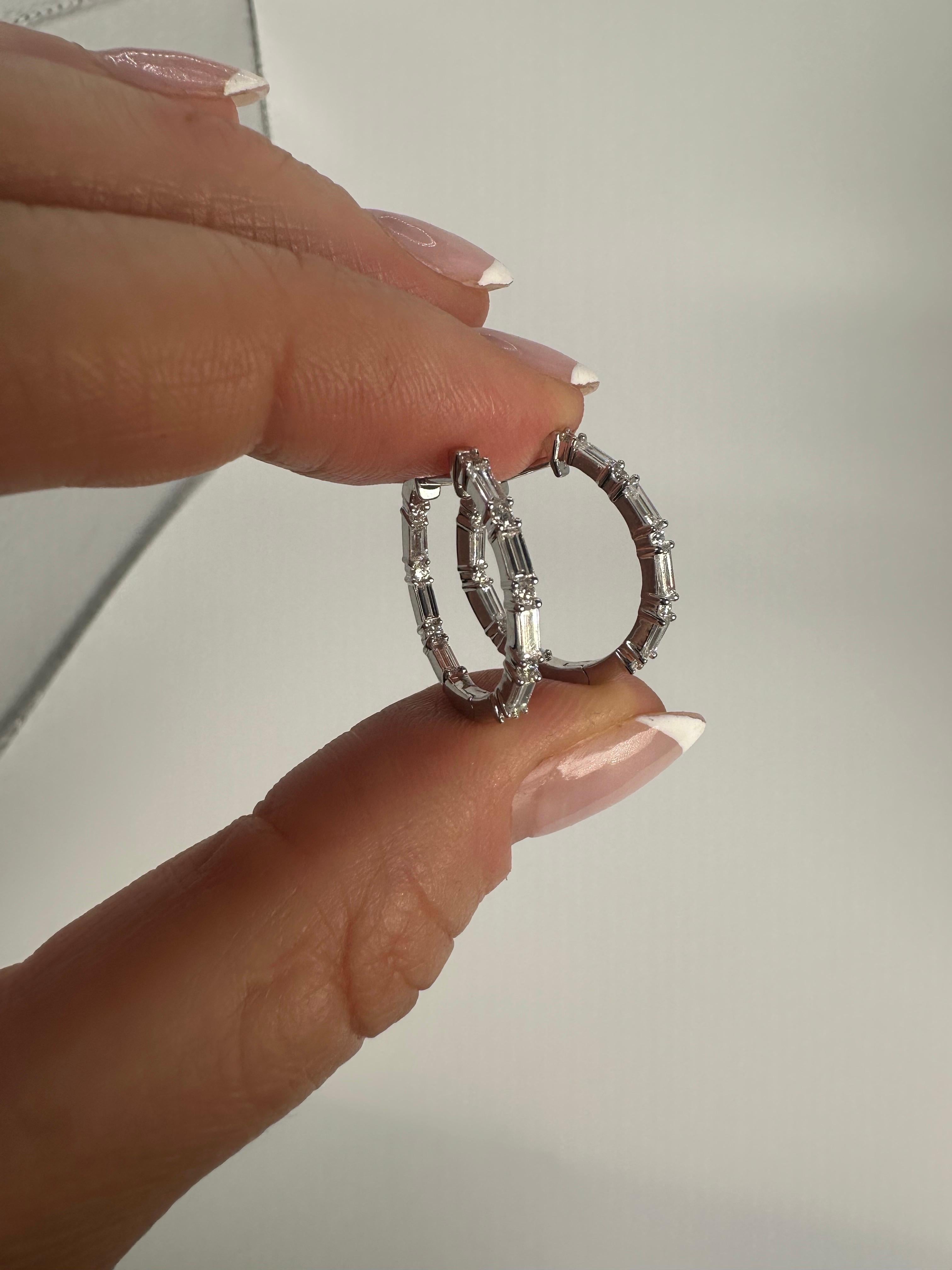 The Moderns boucle d'oreille diamant boucle d'oreille diamant taille émeraude or 14KT en vente 3
