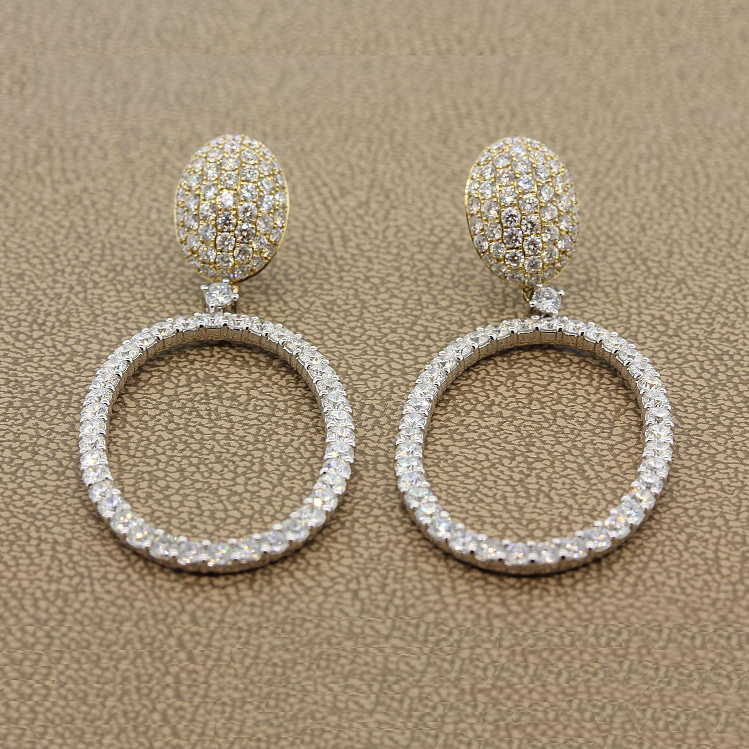 modern diamond drop earrings