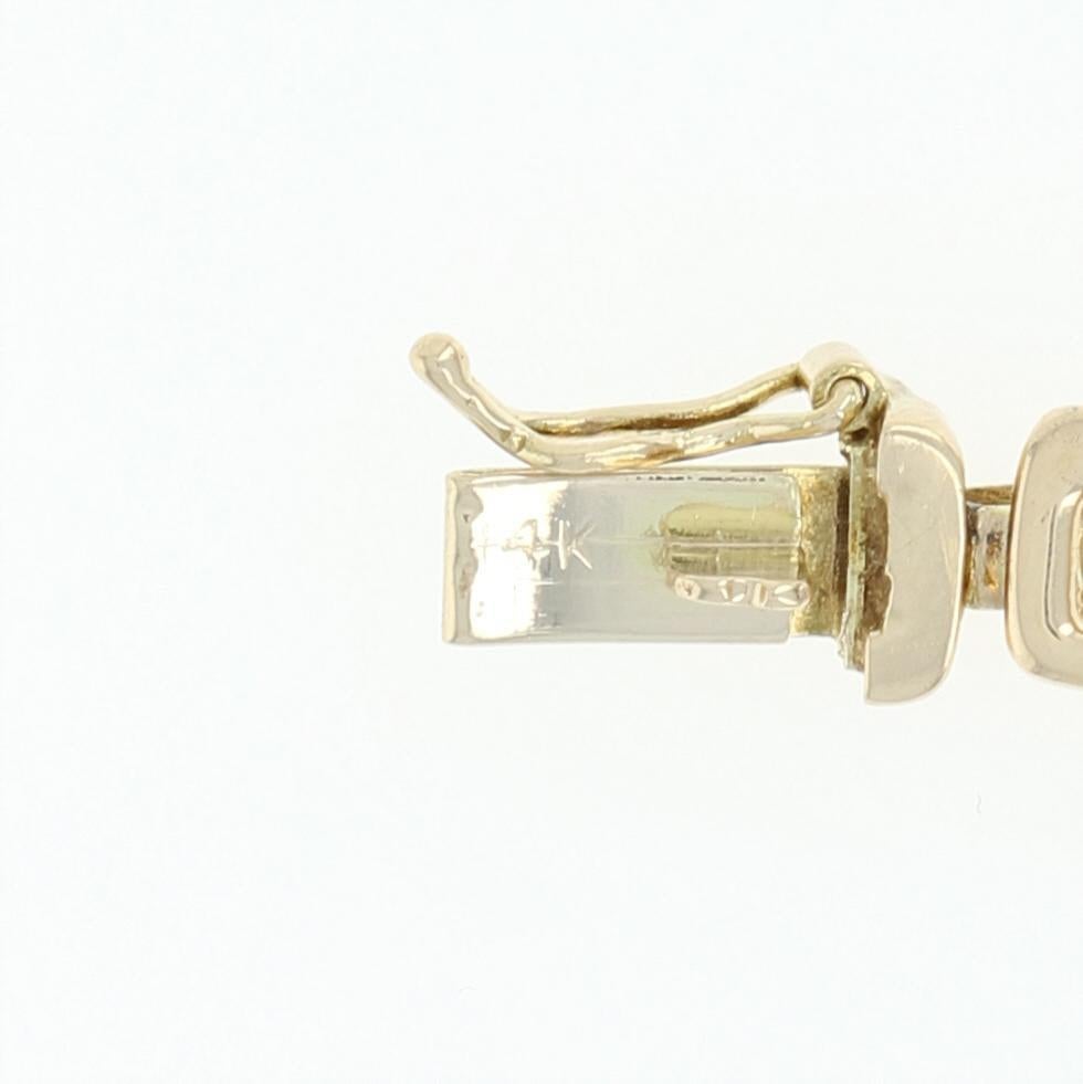 Modern Diamond Link Bracelet, 14 Karat Yellow Gold Round Brilliant .36 Carat 2