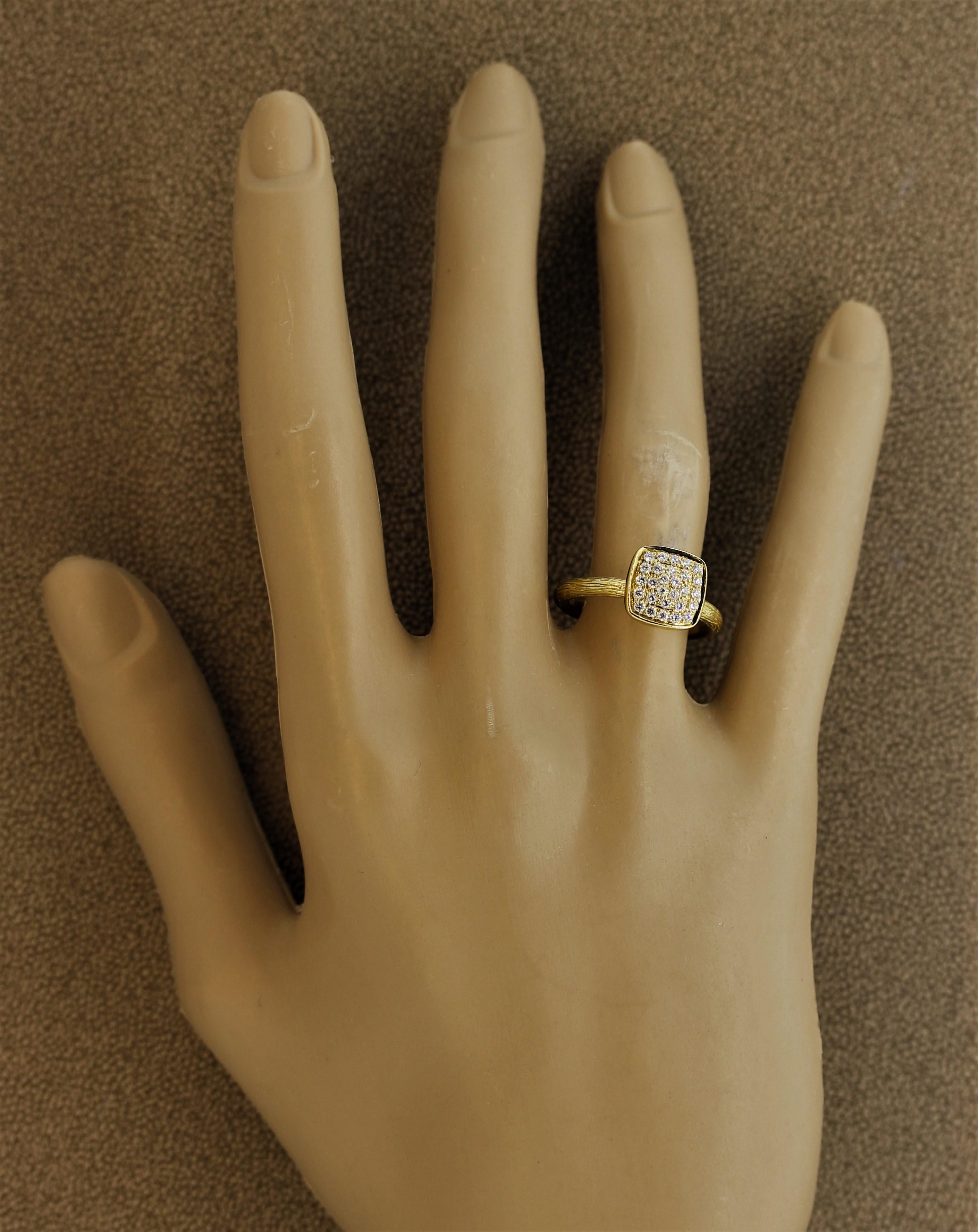 Modern Diamond Pave Gold Ring 2