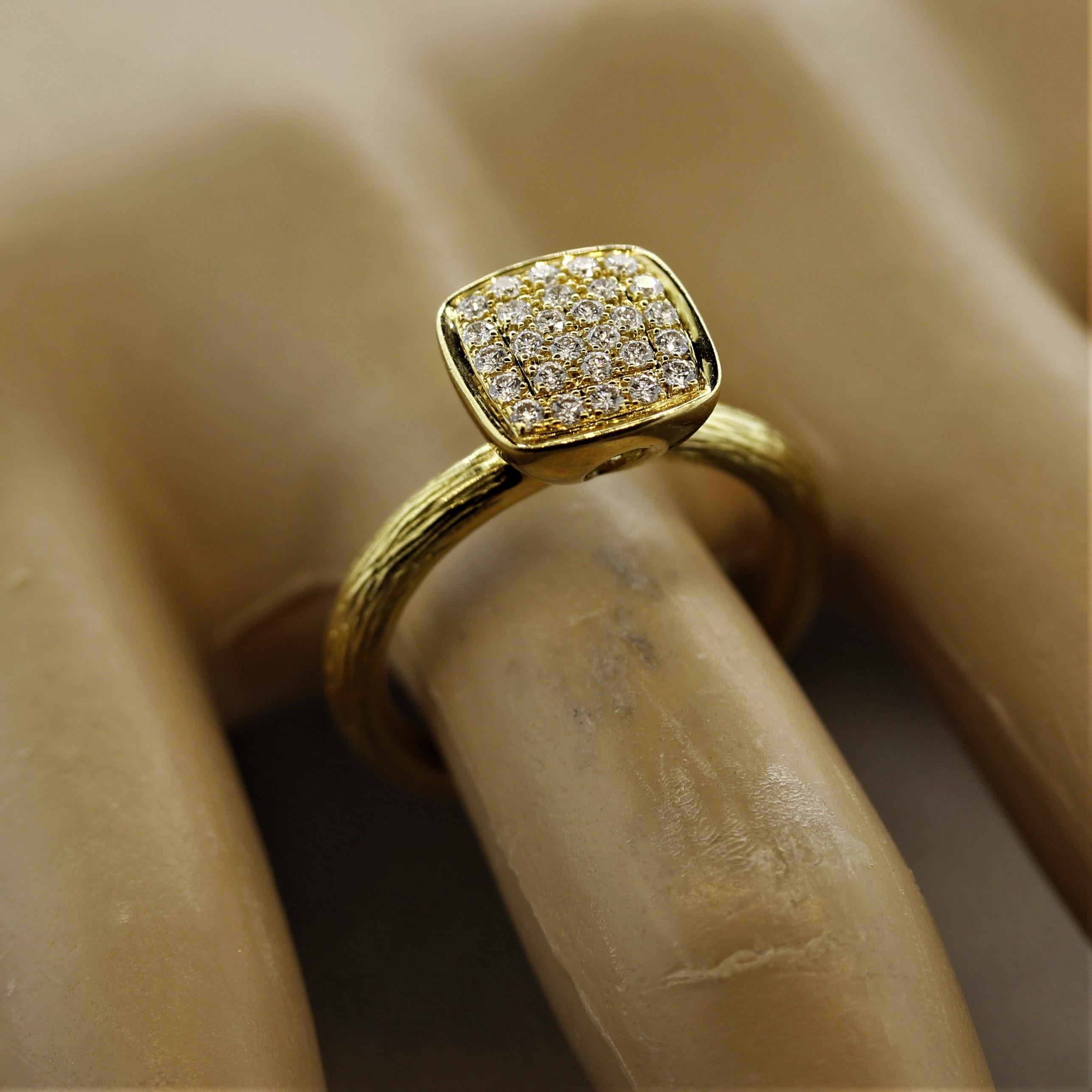 Modern Diamond Pave Gold Ring 4