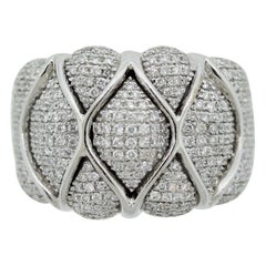 Modern Diamond Pave Gold Ring