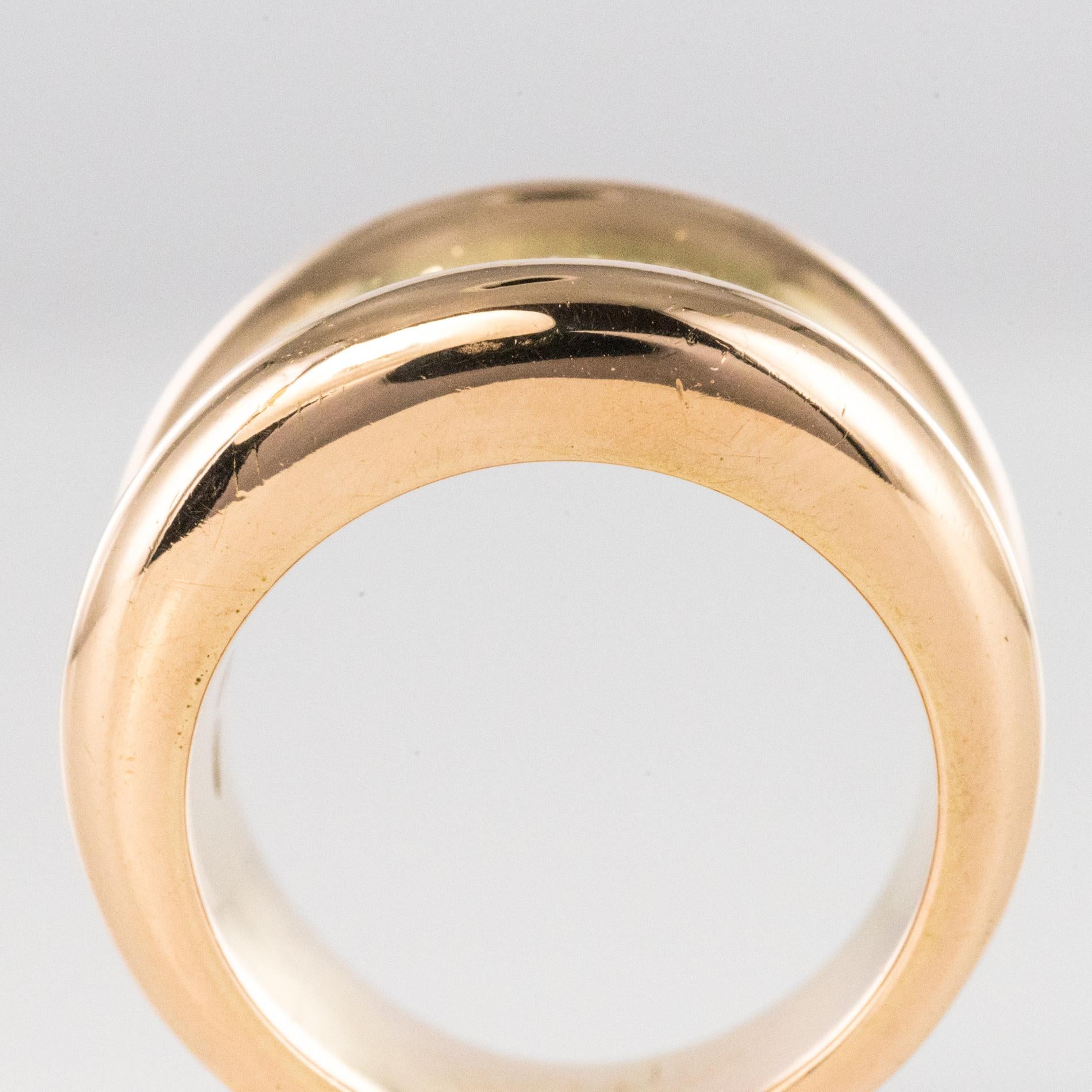 Modern Diamond Paved Gadroon 18 Karat Rose Gold Massive Ring For Sale 8