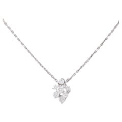 Modern Diamond Platinum 18K White Gold Necklace