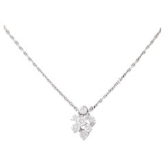 Moderne Diamant-Halskette aus Platin und 18 Karat Weißgold
