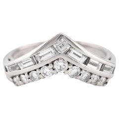 Modern Diamond Platinum Chevron Band